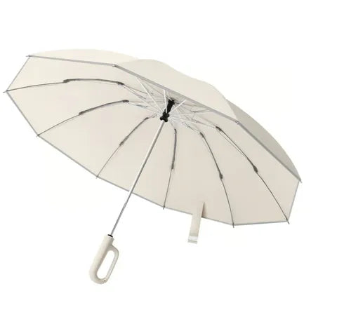 रिङ बक्ला छाता, परावर्तक सुरक्षा स्ट्रिप सहित, मजबुत हावा-प्रतिरोधी र यात्रा गर्न सजिलो पोर्टेबल डिजाइन