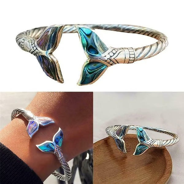 💖 Hot Sale⇝ Silver Mermaid Tail SS Bangle Bracelet