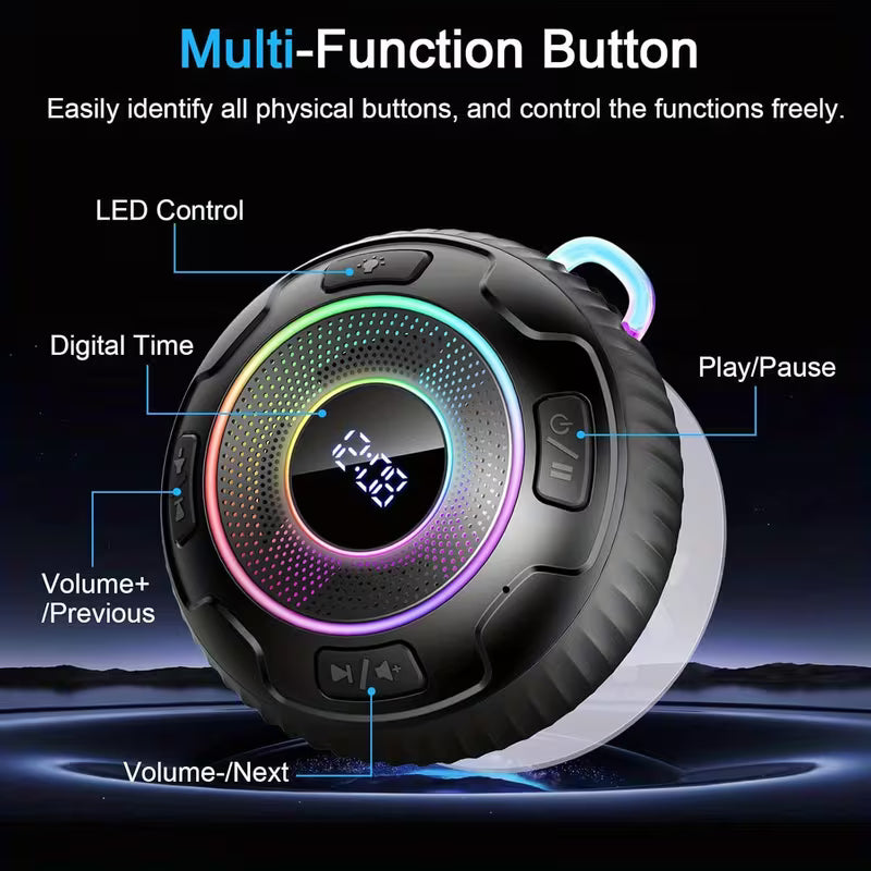 Portable Speaker, Wireless Speaker with Suction Cup