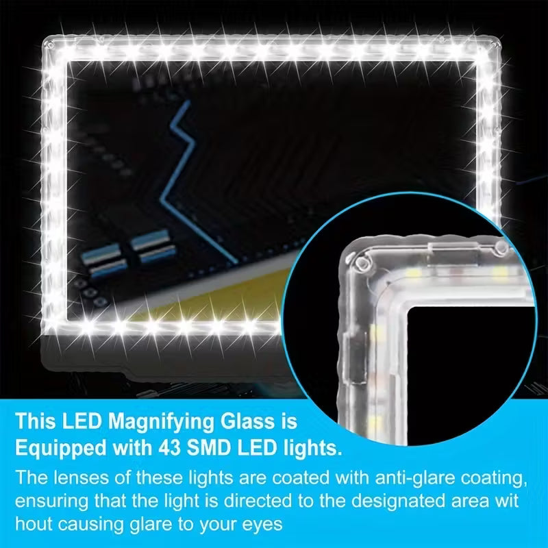 Magnifying Glass with Light 43 Ultra-Bright LEDs