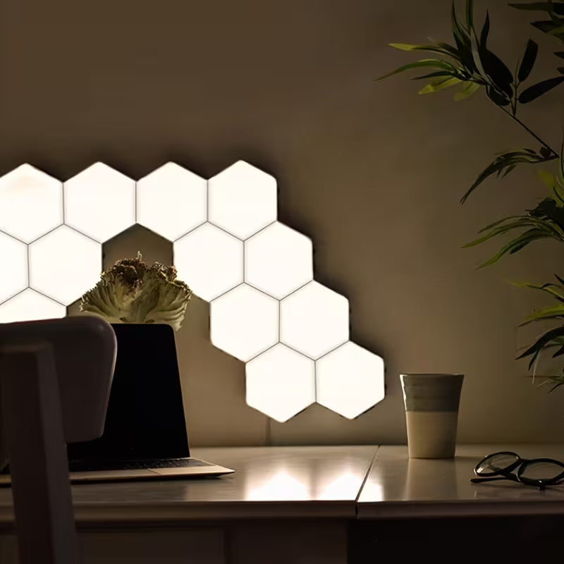 6-Pack Modern Touch-Controlled Hexagonal LED Wall Lights