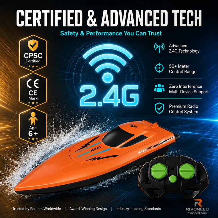 🌊Dual‑Motor RC Boat – Twin engines, 2.4GHz control, waterproof & impact‑resistant