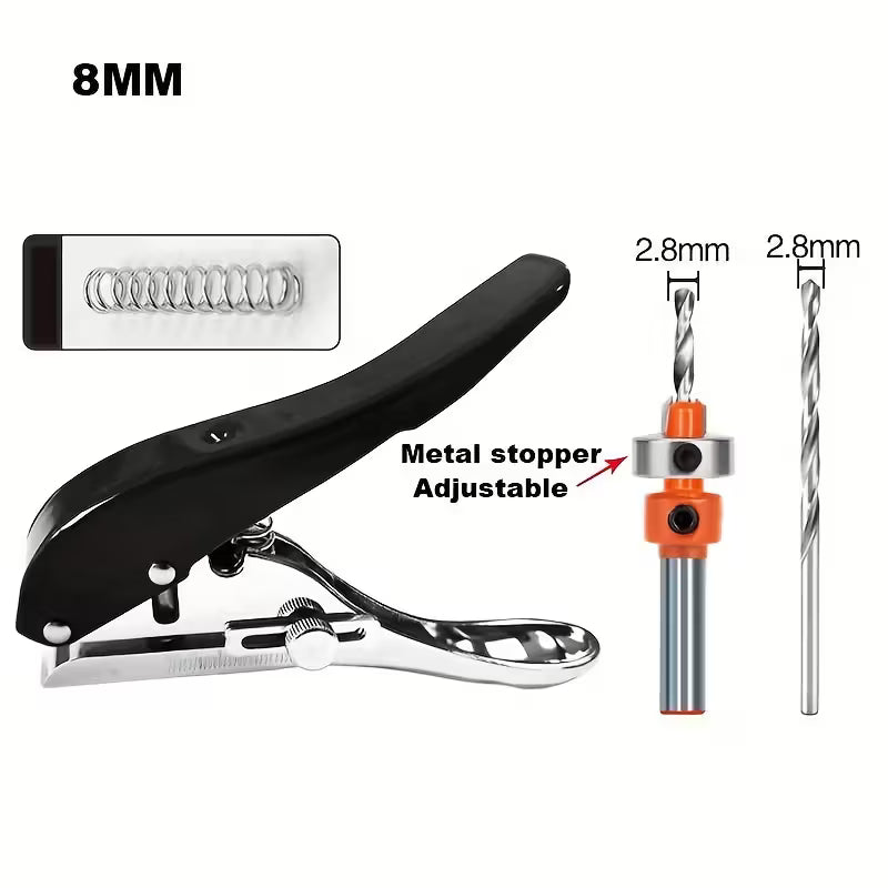 म्यानुअल एज ब्यान्ड प्लायर, ८/१० मिमी होल पंच उपकरण