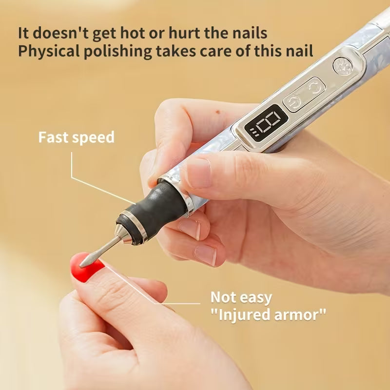 Electric Nail Drill and Nail Lamp 2-in-1 Grinding Polishing Curing Tool