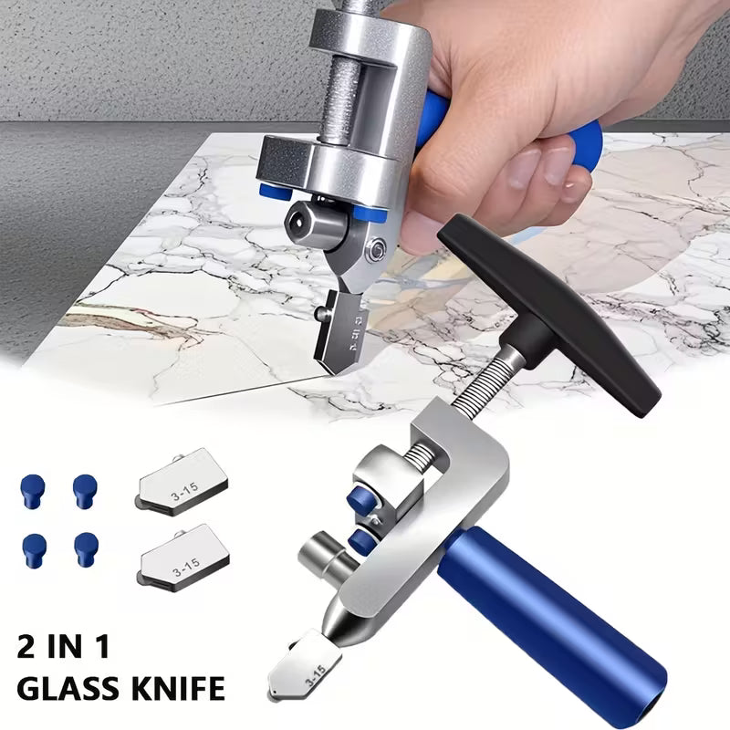 २-इन-१ म्यानुअल ग्लास र टाइल काट्ने उपकरण (डायमण्ड रोलर व्हिल सहित)