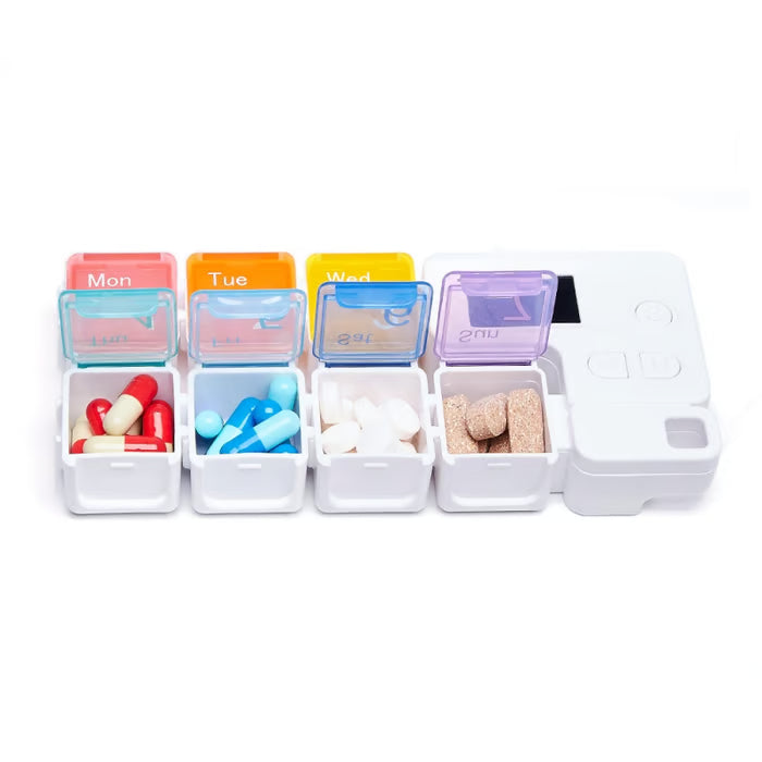 Smart electronic pillbox with timed reminders