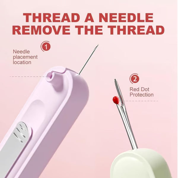 🤩Automatic Needle Threader, 2 in 1 Threading and Thread Removal Tools