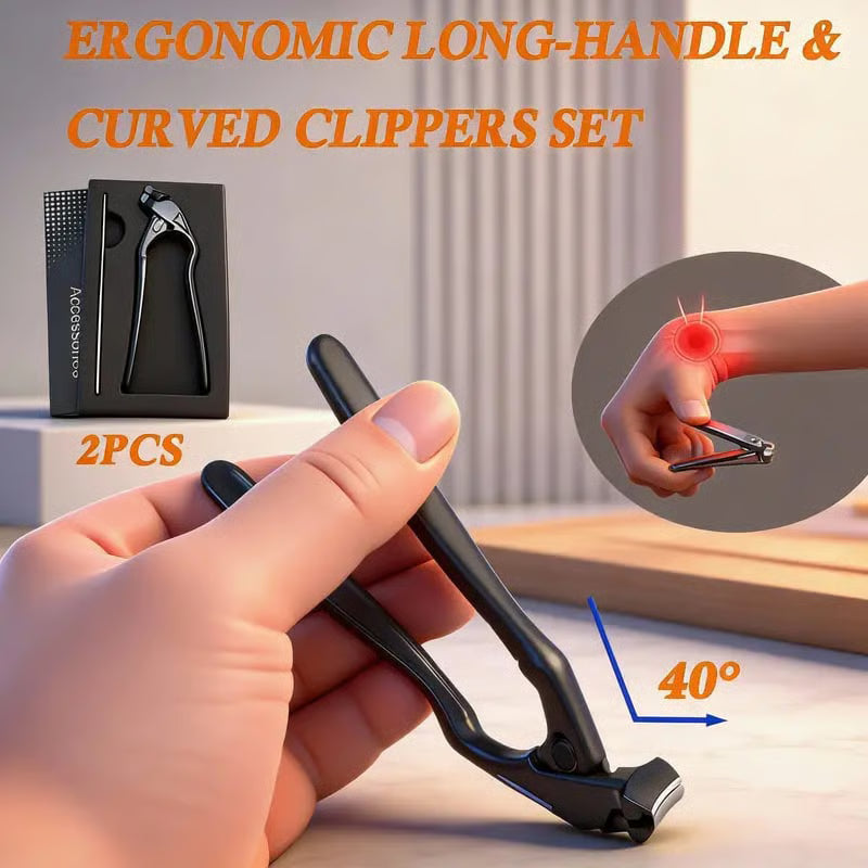 ✂️ Black Curved Nail Clipper – Ergonomic