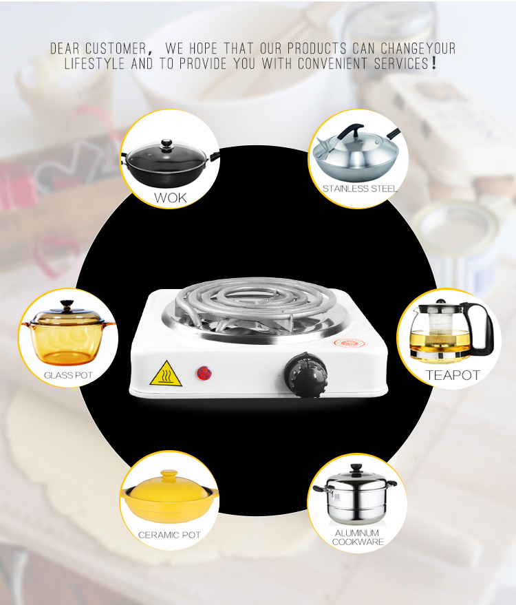 1000W Dual Burner Electric Hot Plate, 5-Level Adjustable Temperature Fast Heating Portable Stove, Compatible with All Cookware for Kitchen