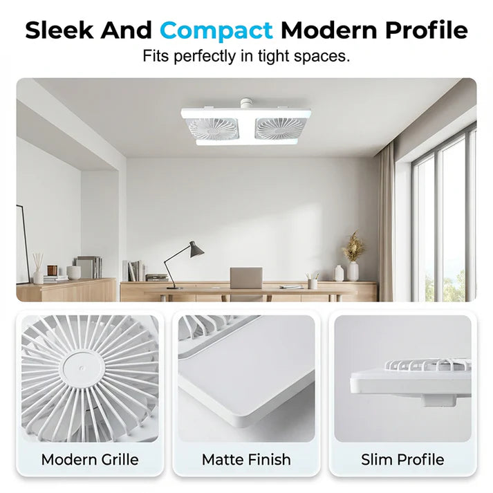 2-in-1 LED Ceiling Fan Light – Dual Cooling, Ultra Bright, Tool-Free Install 🌀