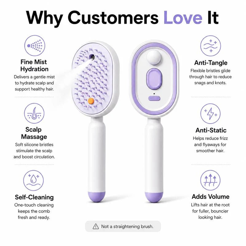 Scalp Massager Comb 💆‍♀️ – Self-Cleaning 🧼