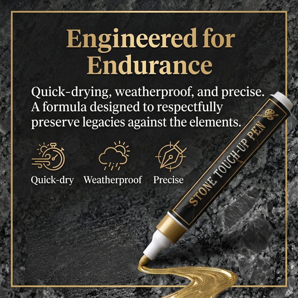 💛 Golden Tombstone Marker – Restore Names & Dates, Weatherproof & Precise ✍️🕊️