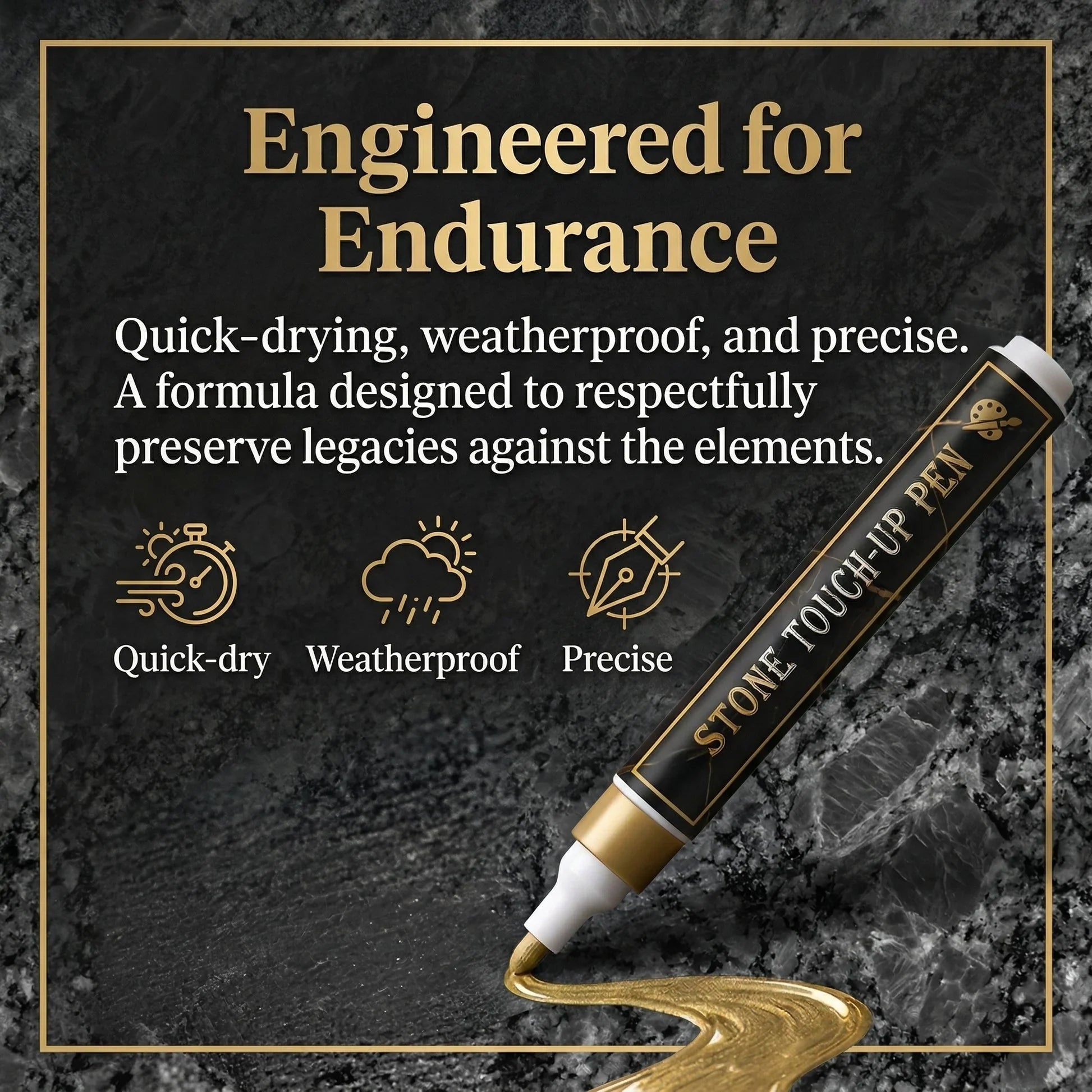 💛 Golden Tombstone Marker – Restore Names & Dates, Weatherproof & Precise ✍️🕊️