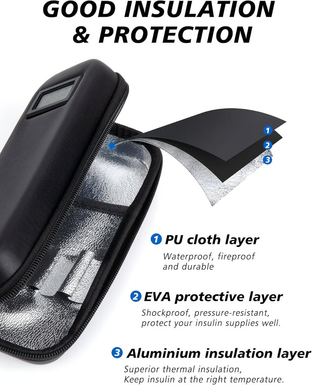 🌡️Insulin Cooler Travel Case with Temperature Display 💊❄️