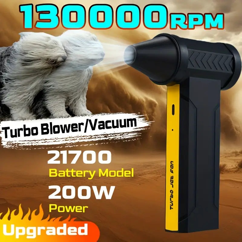 HIPAPPY 200W हाई पावर वायरलेस टर्बो ब्लोअर र भ्याकुम क्लिनर