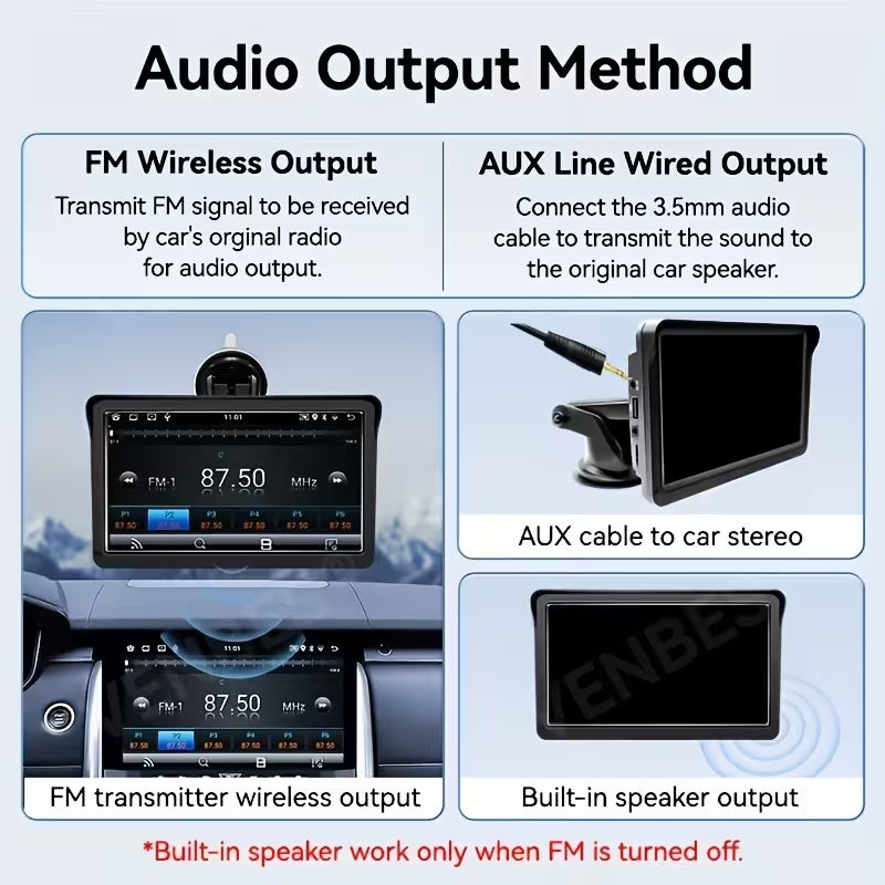 7-Inch Car Multimedia Player with HD Touchscreen