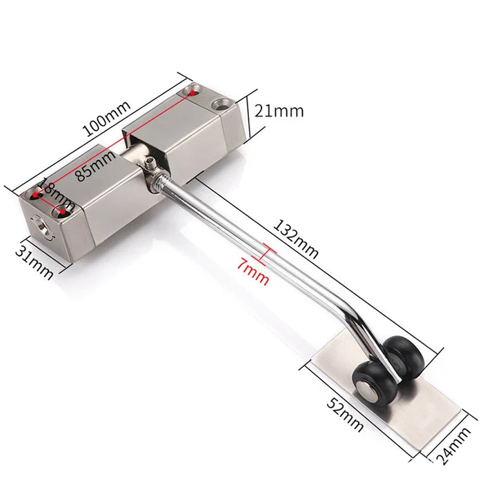 🚪 निशब्द स्प्रिङ–लोडेड ढोका बन्द गर्ने उपकरण – स्टेनलेस स्टिल समायोज्य स्वचालित ढोका क्लोजर