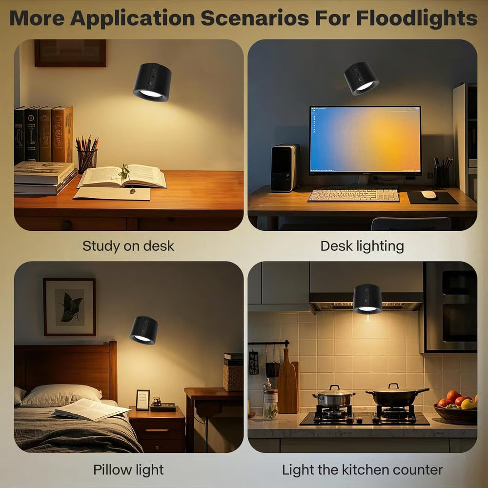 360° Rotatable Rechargeable Touch Wall Lamp with Double Sided Light Source