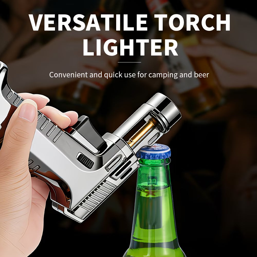 Butane Torch Lighter with Safety Lock & Adjustable Flame
