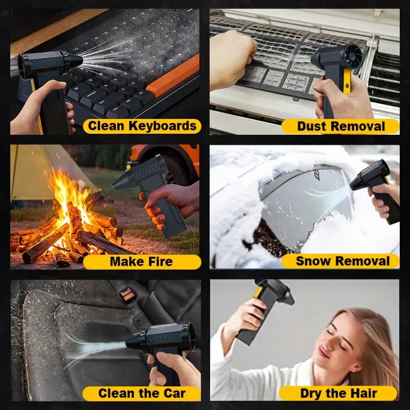 HIPAPPY 200W हाई पावर वायरलेस टर्बो ब्लोअर र भ्याकुम क्लिनर