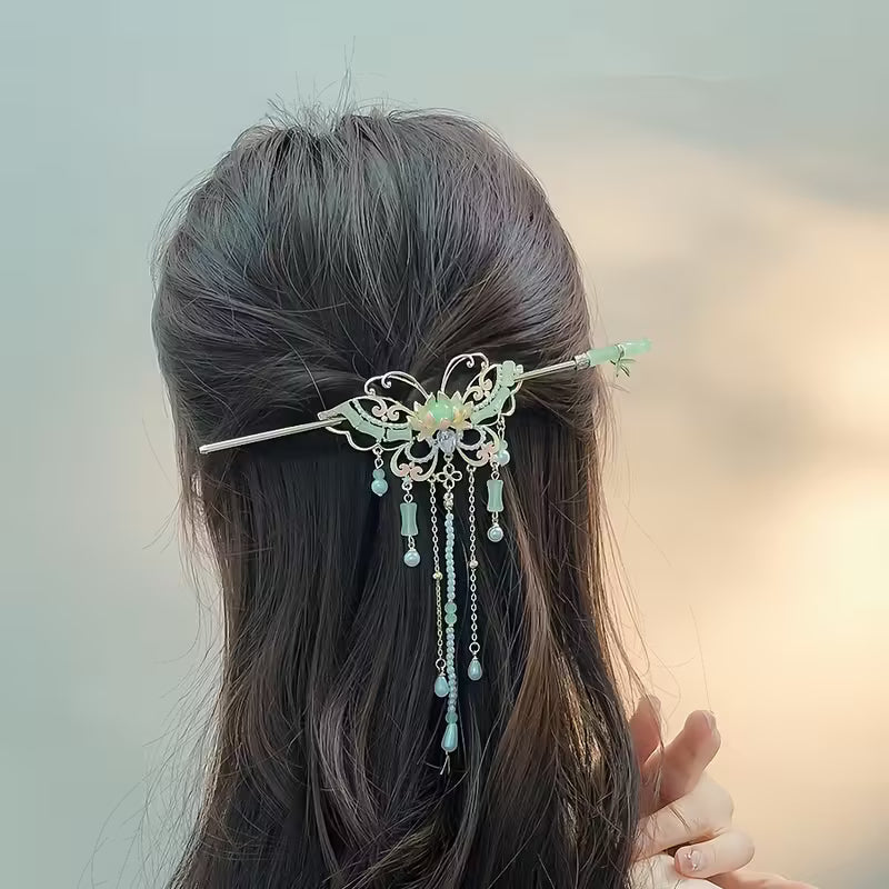 परम्परागत चिनियाँ महिला मथुरो बटरफ्लाइ हेयरपिन