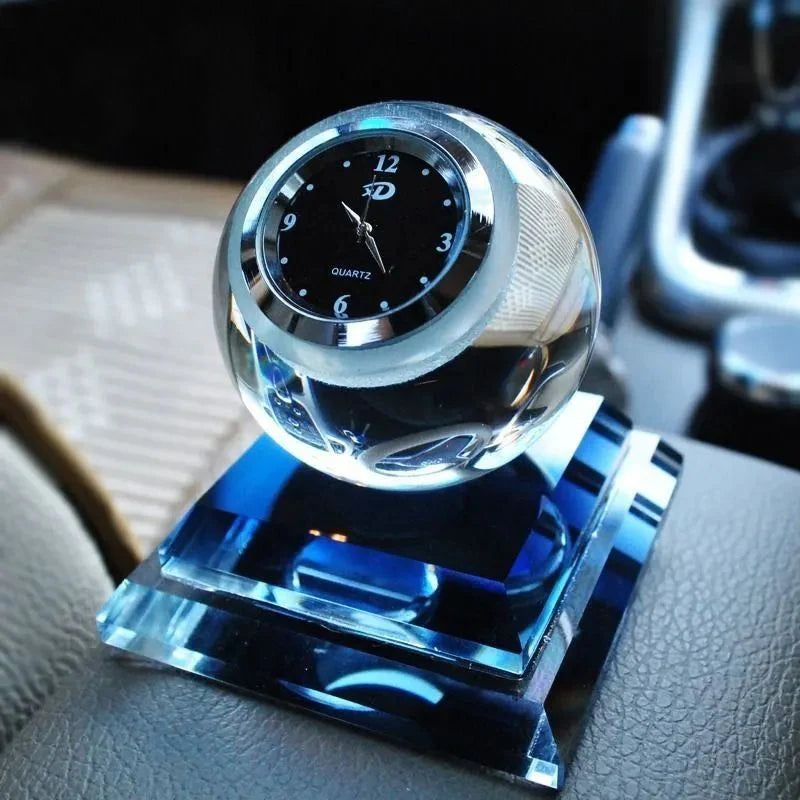 Crystal Ball Clock Car Interior Decoration Crystal Ball Clock