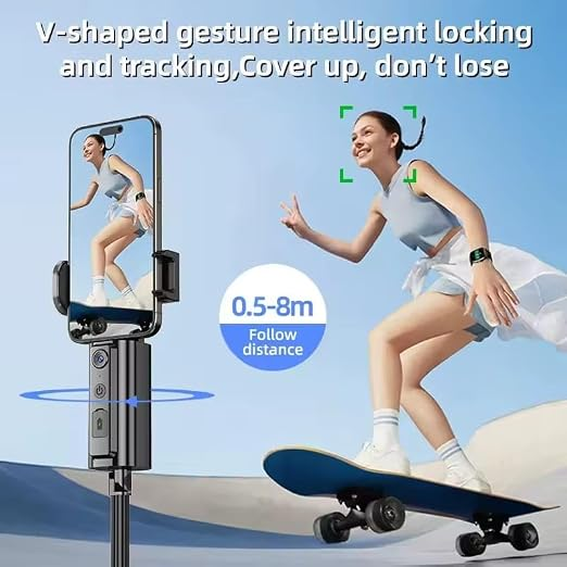 AOCHUAN Smart M3 Handheld Selfie Stick Equipped With AI Tracking And 360° Rotation Without Blind Spots For Smartphone Photograph