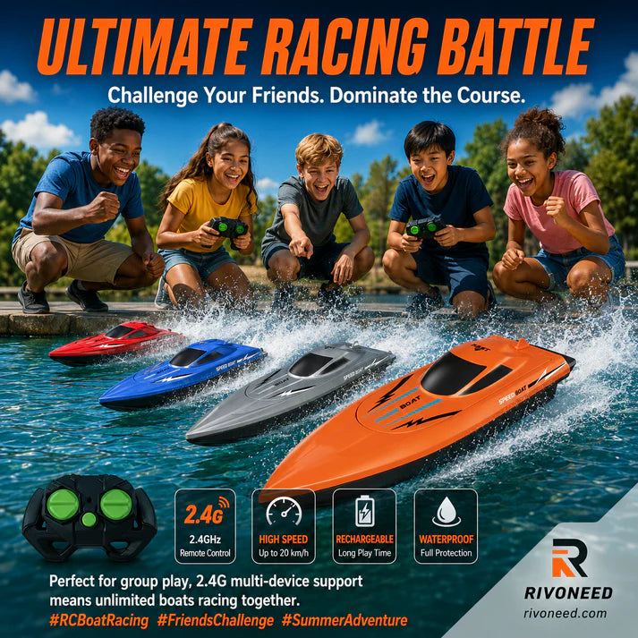 🌊Dual‑Motor RC Boat – Twin engines, 2.4GHz control, waterproof & impact‑resistant