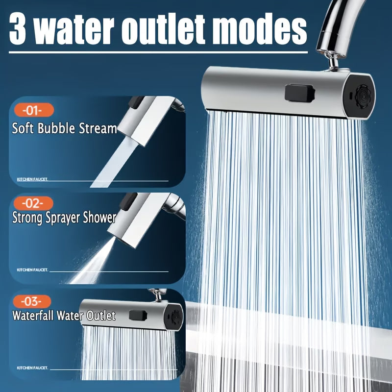 3-in-1 360° Rotating Waterfall Kitchen Faucet