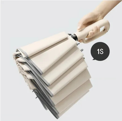 रिङ बक्ला छाता, परावर्तक सुरक्षा स्ट्रिप सहित, मजबुत हावा-प्रतिरोधी र यात्रा गर्न सजिलो पोर्टेबल डिजाइन