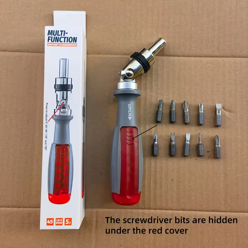 10-in-1 Manual Ratchet Screwdriver Set