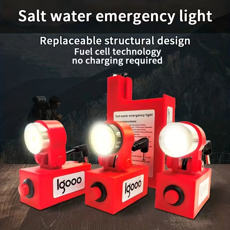 Salt Water Emergency Lantern, Battery-Free Water Activated Flashlight