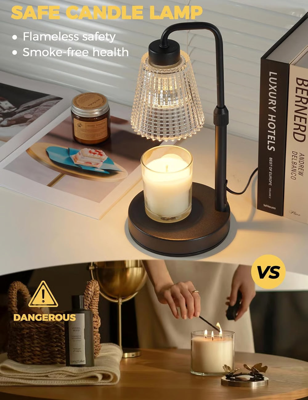 ⏰ Candle Warmer Lamp with Timer Dimmable 🕯️