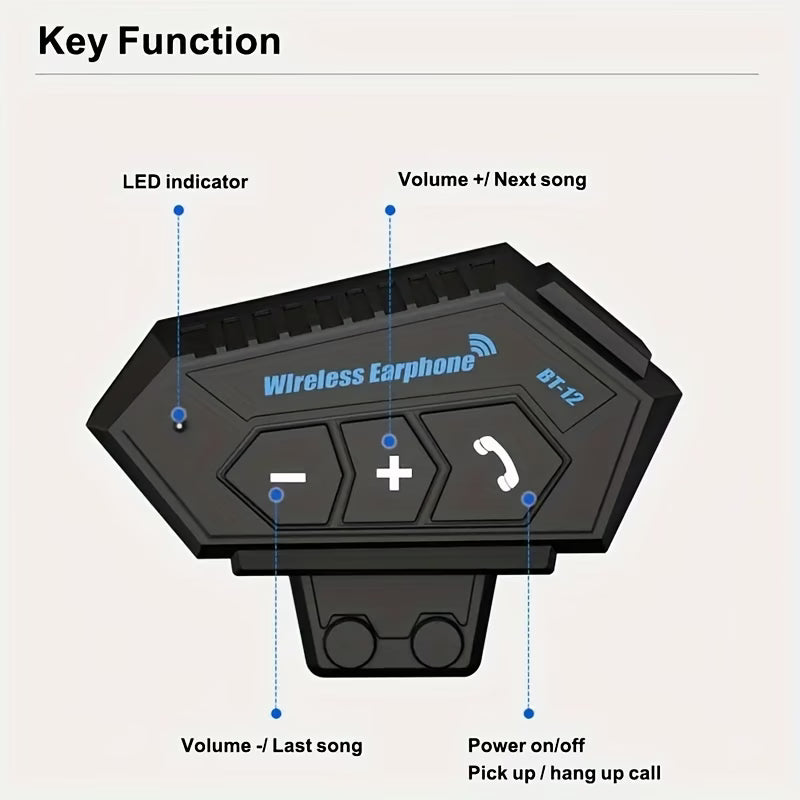 Wireless Motorcycle Helmet Earphone Headset
