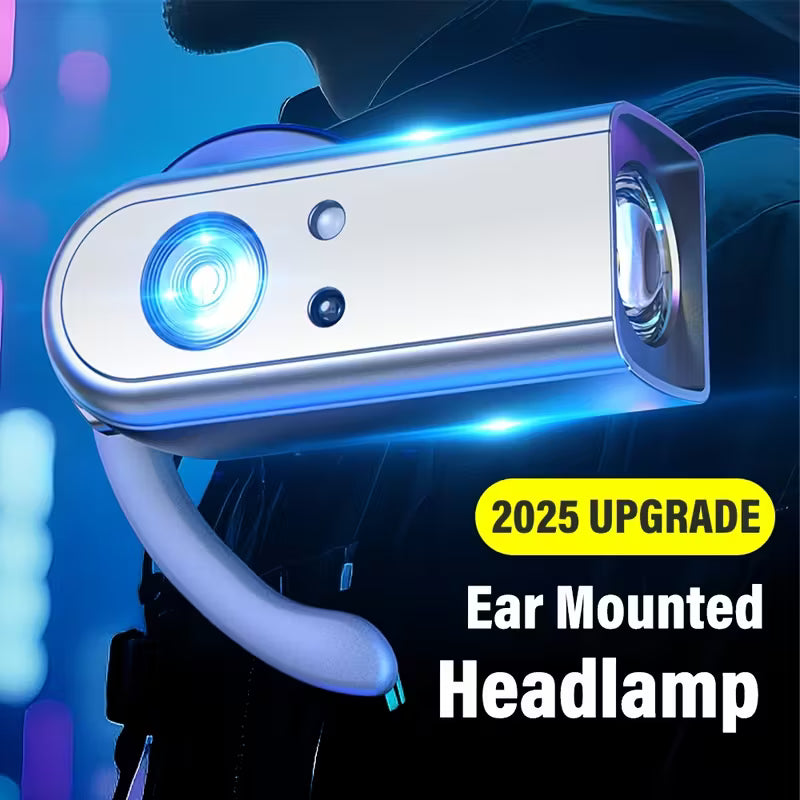Rechargeable Super Bright Hands-Free Ear Headlamp with Motion Sensor
