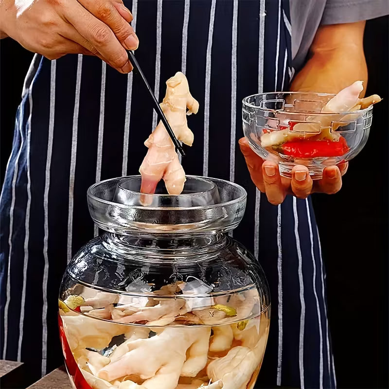 १.५ लिटर गिलास अचार डब्बा – पानी सिल सहित