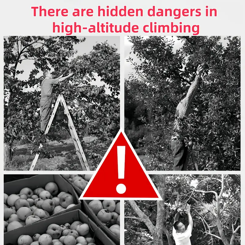 हेभी-ड्युटी समायोजनयोग्य फल टिप्ने उपकरण, विस्तार गर्न मिल्ने डण्डीसहित – ३-पञ्जा ग्रिप डिजाइन।