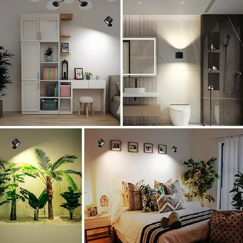 360° Rotatable Rechargeable Touch Wall Lamp with Double Sided Light Source