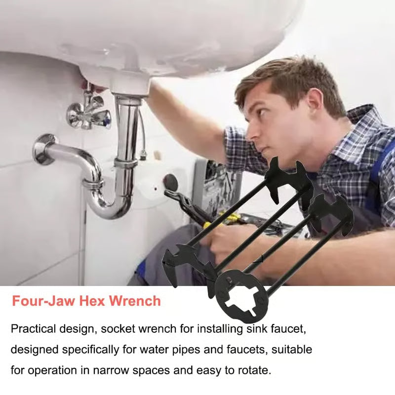 Upgraded Multifunctional Sink Wrench Set for Faucet Installation in Tight Spaces(2PCS)