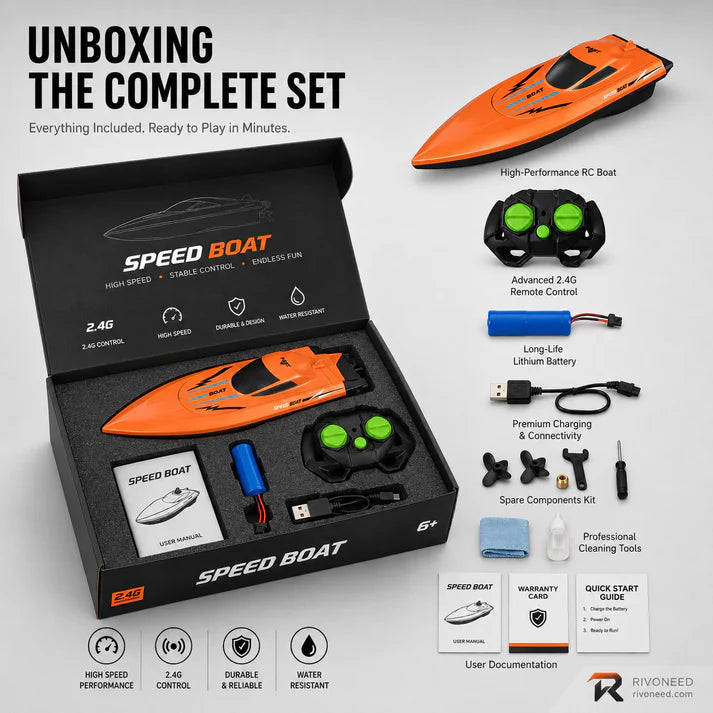 🌊Dual‑Motor RC Boat – Twin engines, 2.4GHz control, waterproof & impact‑resistant