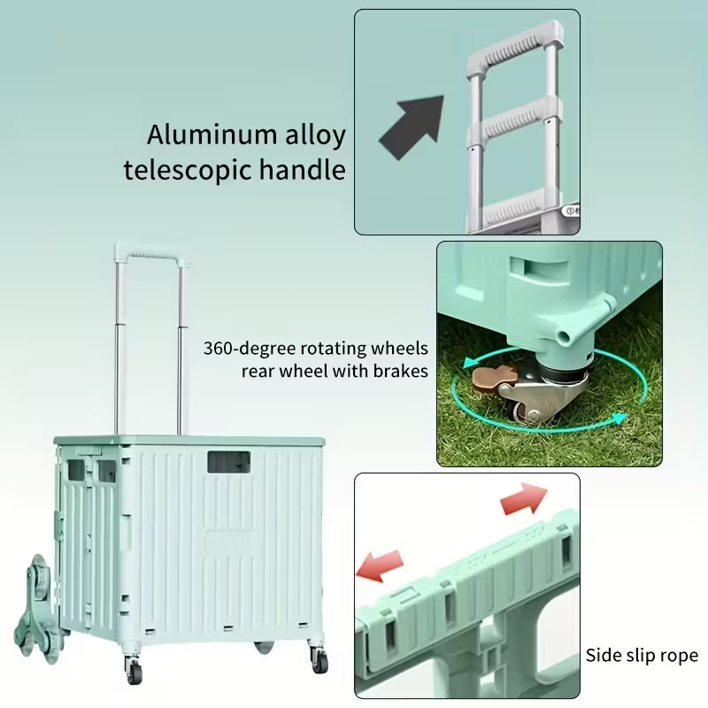 एयराज फोल्डेबल शपिङ बास्केट र ट्रली – किनमेल र क्याम्पिङका लागि