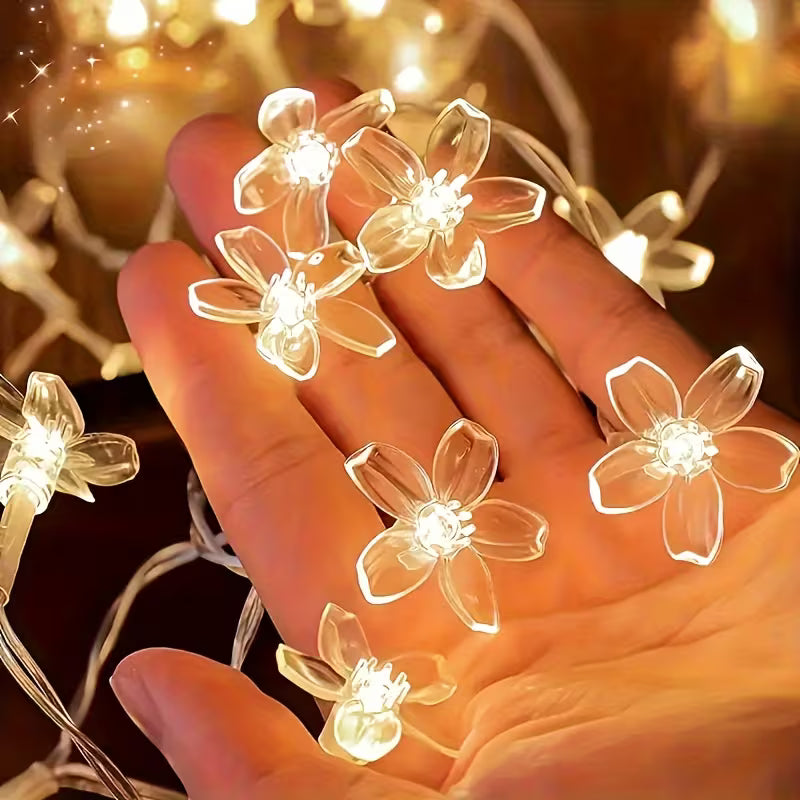 Cherry Blossom Fairy Lights, 1 String, Battery Operated