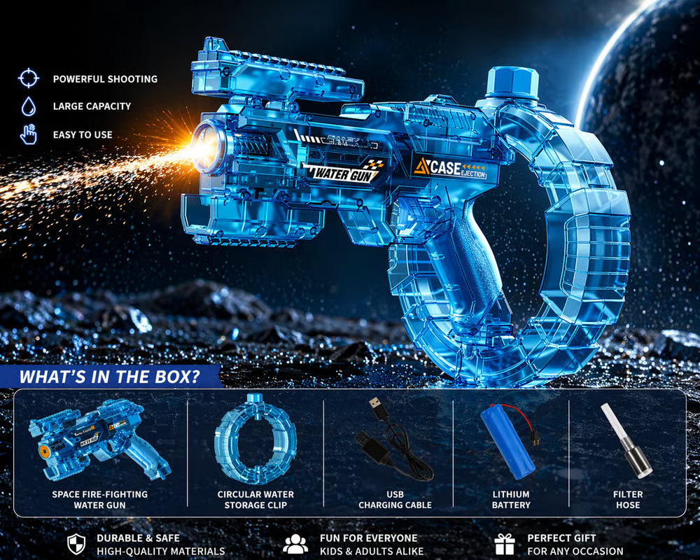 SplashyGun Pro: Immersive Light & Sound Electric Water Blaster