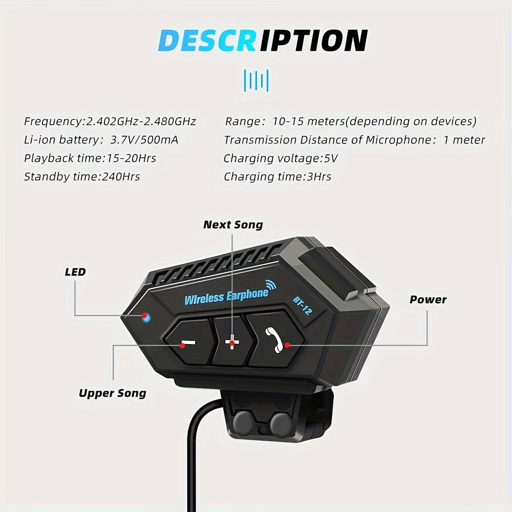 Wireless Motorcycle Helmet Earphone Headset