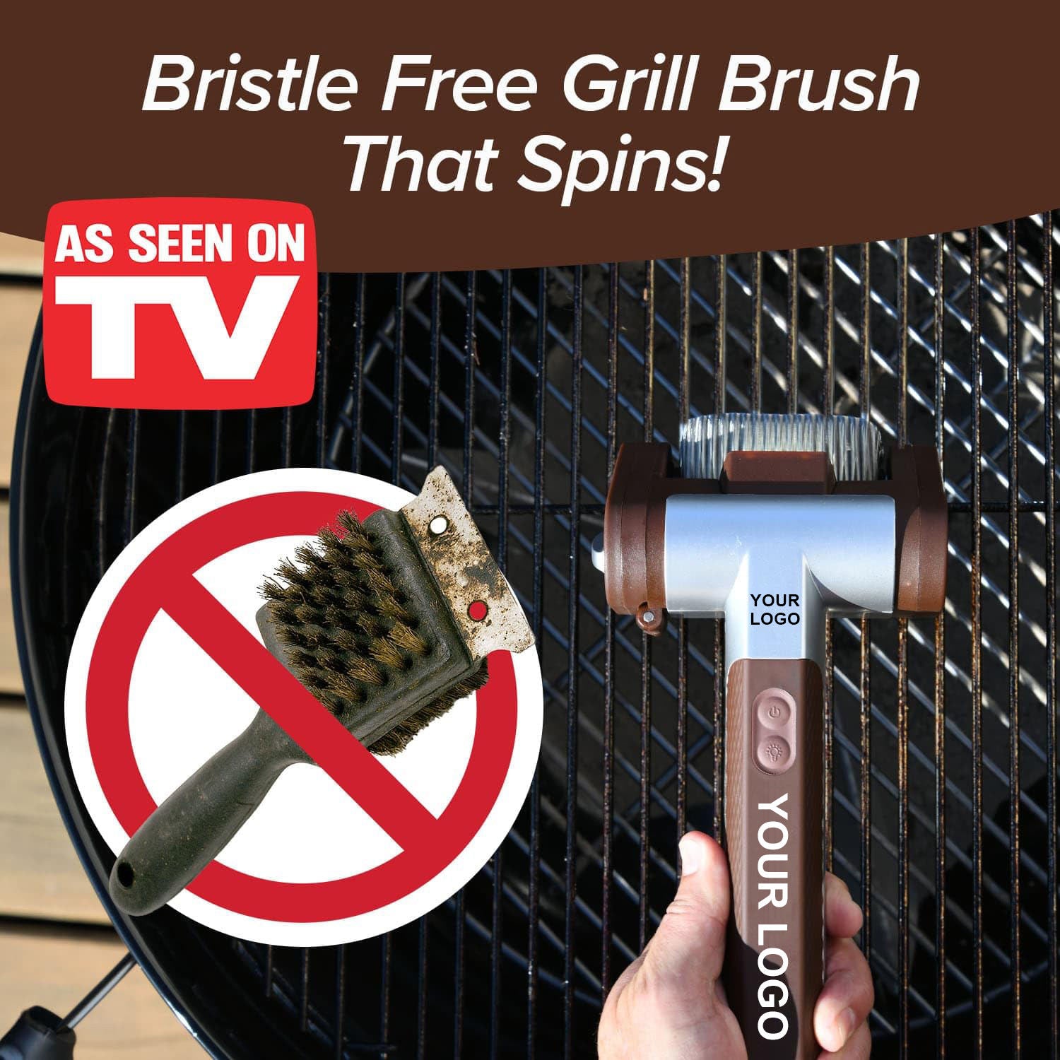 Rechargeable BBQ Cleaning Brush Tool with 350 RPM Stainless Roller