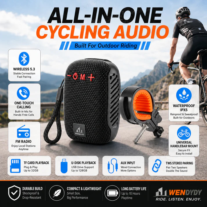 🚴‍♂️🎵 Waterproof Bike Bluetooth Speaker