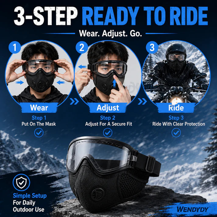 Windproof Anti-UV Motorcycle Mask & Goggles