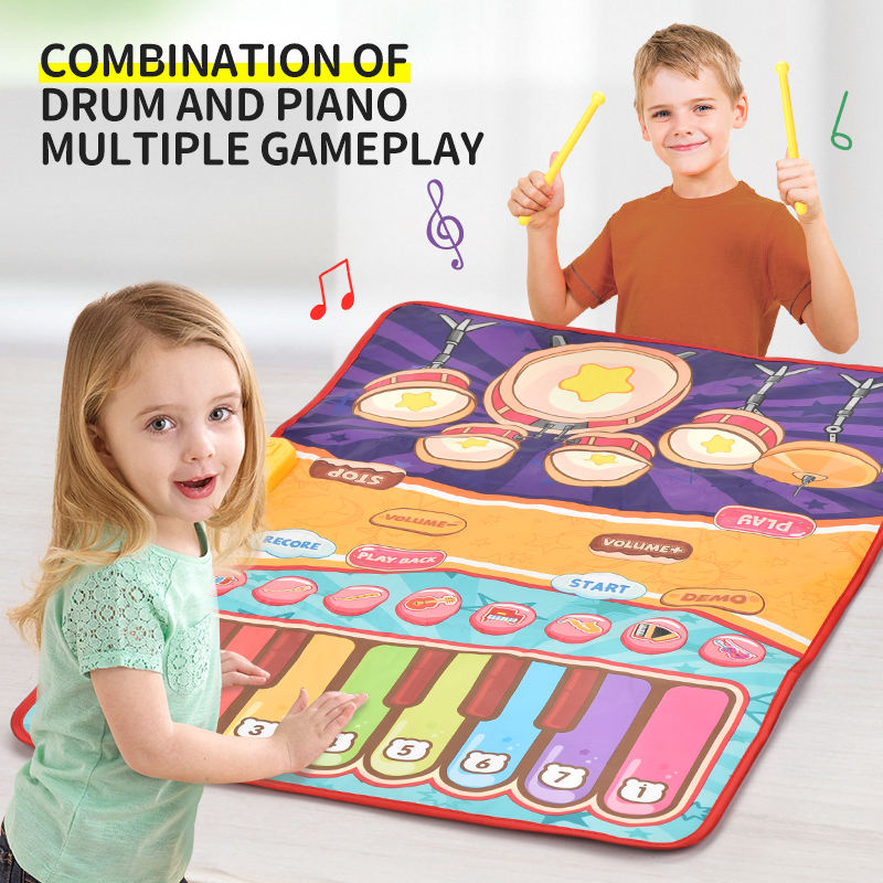 2-in-1 Multi-Functional Jazz Drum & Piano Music Mat