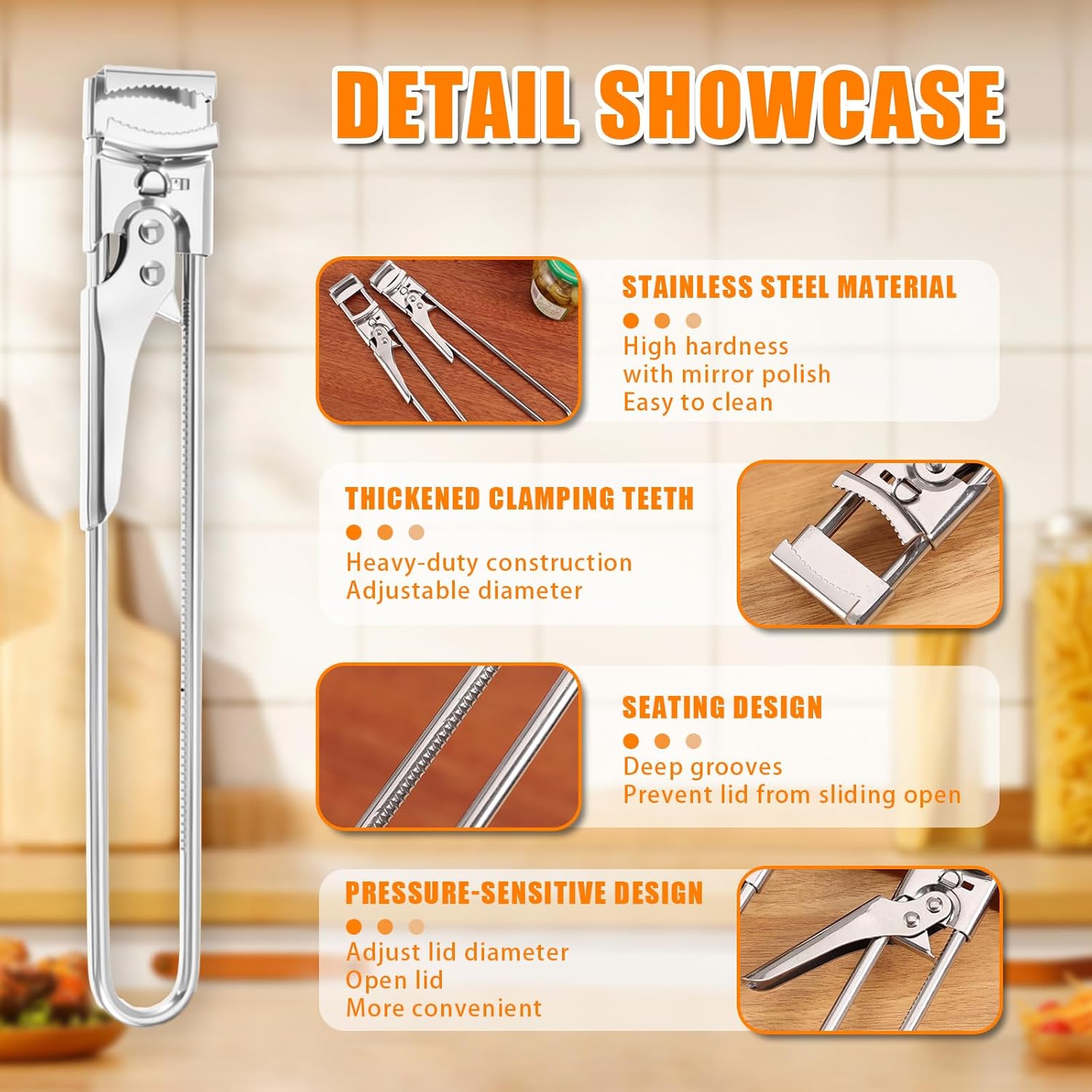 New Adjustable Stainless Steel Jar Opener