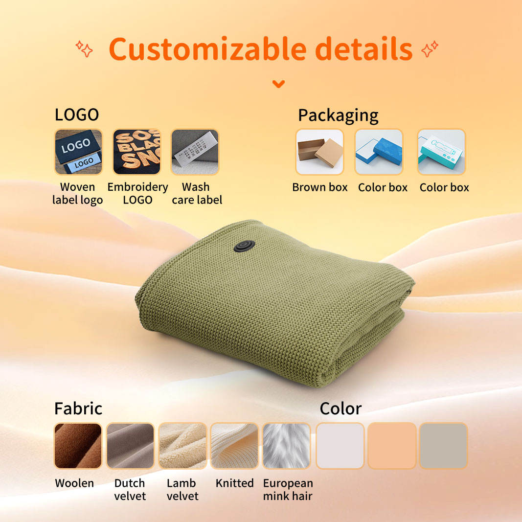 Anjuny ४-क्षेत्रीय हीटिङ्ग शल — युरोपेली बुनेको पोर्टेबल पहिरनयोग्य जिपर डिजाइन